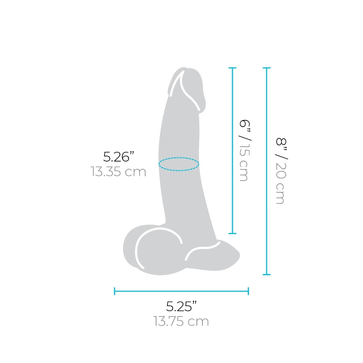 slipskin realistic silicone dildo - 8" curvy cream