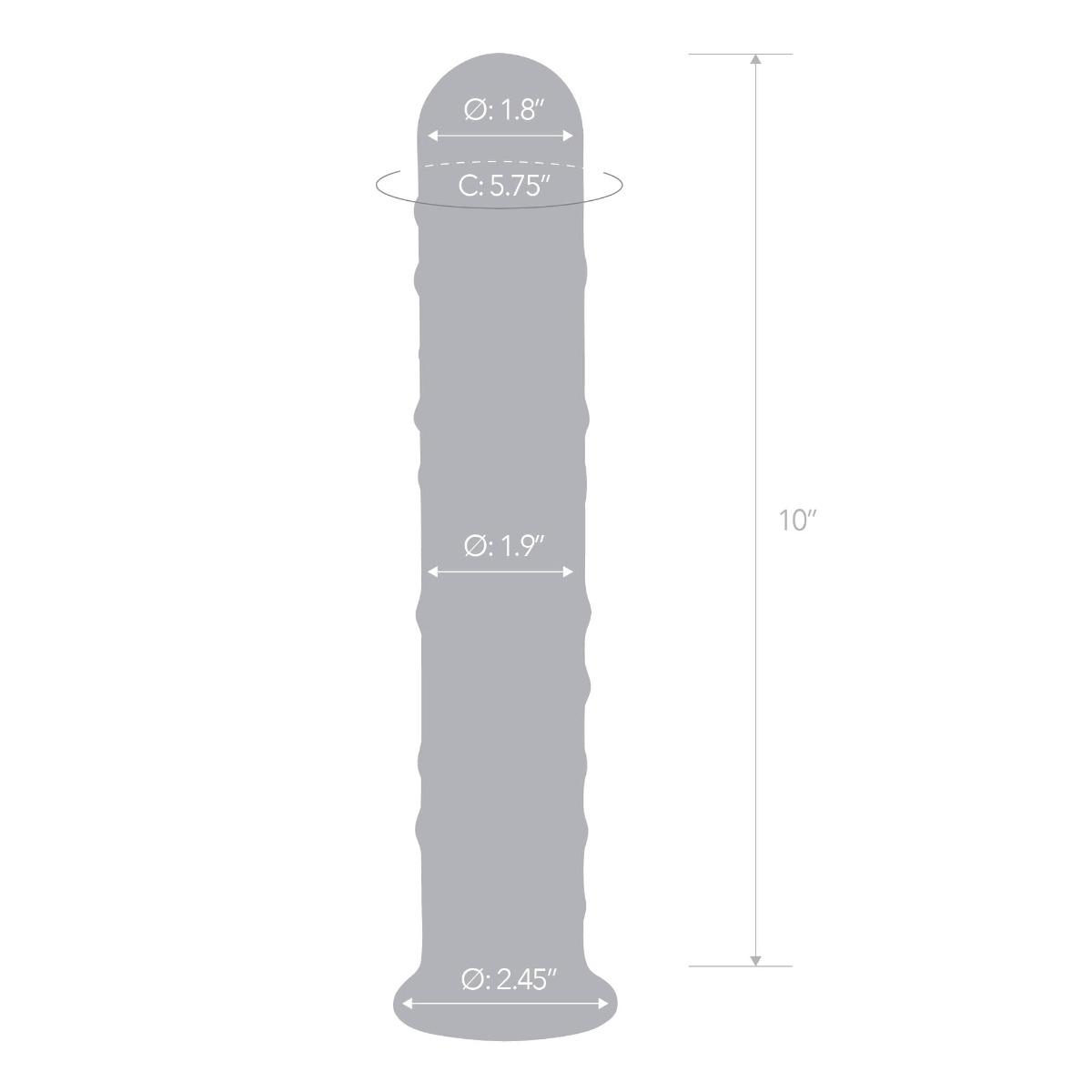 10” extra large glass dildo