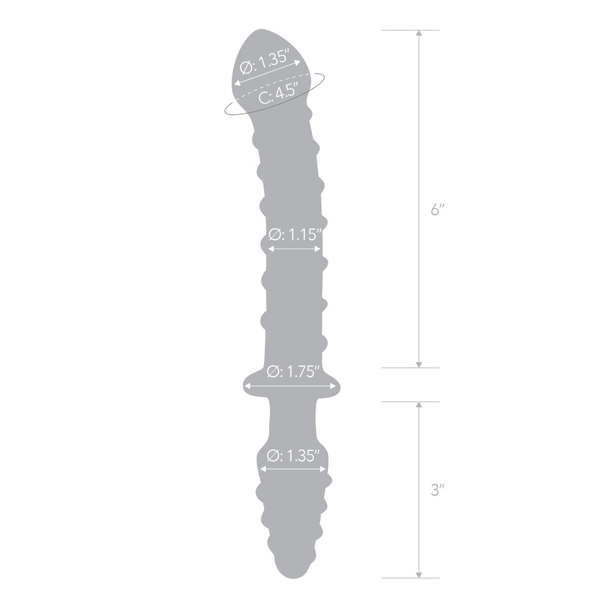 10” mr. swirly double-ended glass dildo & butt plug