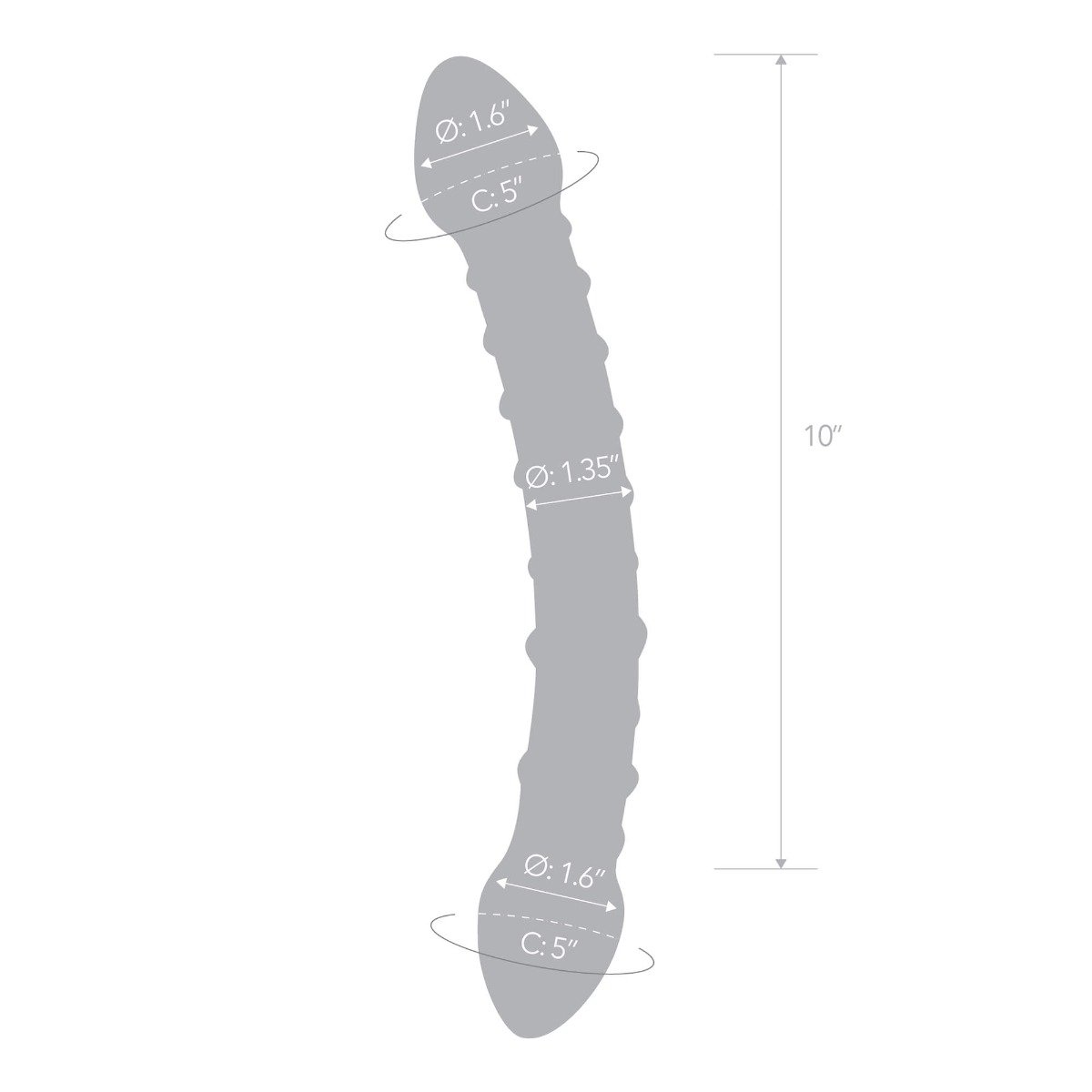 12” double-trouble glass dildo