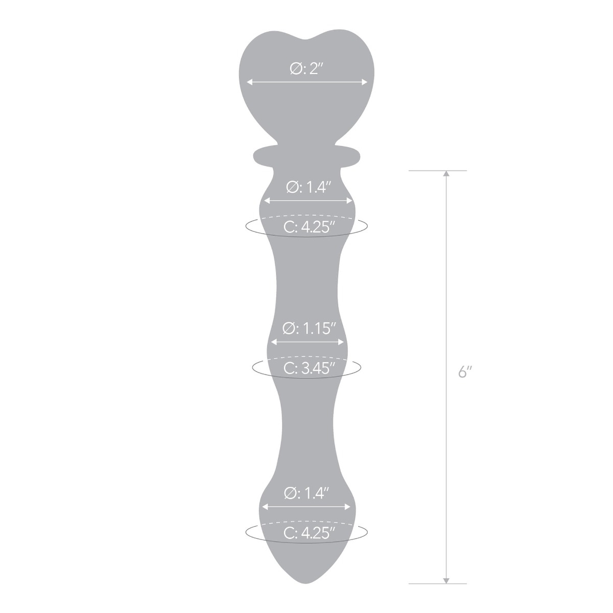 8” sweetheart glass dildo