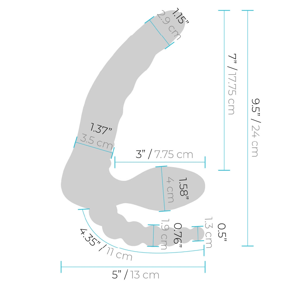 pegasus 7” remote control strapless double penetration silicone strap on