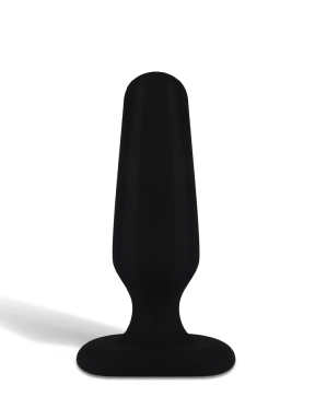 3″ seamless silicone butt plug  - black