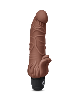 powercocks 7" realistic vibrator with clitoral stimulator