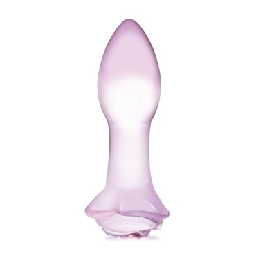 5” rosebud glass butt plug