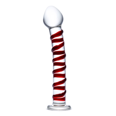 8” mr. swirly spiral glass dildo