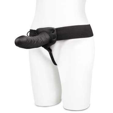 unisex vibrating hollow strap-on dildo